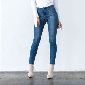 Tribe Kelley Cloud 9 Raw Hem High Rise Skinny Jeans 25